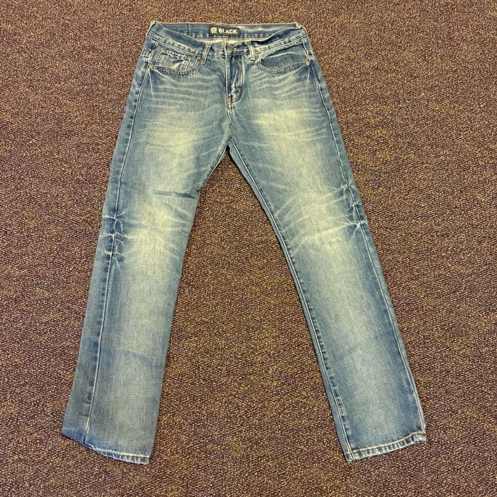 Ecko Unltd. Black Label Mens 30x30 Slim Fit Distressed Blue Jeans